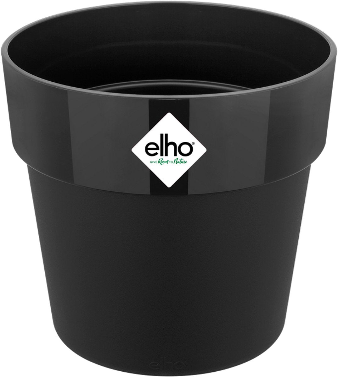 Elho b.for original round 18 - pot de fleur d'intérieur - 100% plastique recyclé - ø 18,0 x h 16,5 cm - noir vivant