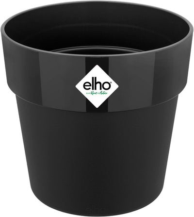 Elho b.for original round 18 - pot de fleur d'intérieur - 100% plastique recyclé - ø 18,0 x h 16,5 cm - noir vivant