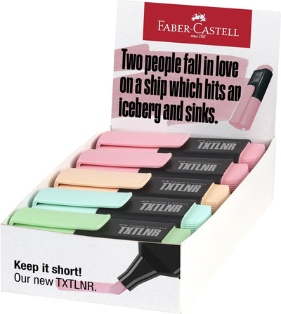 Faber-castell marqueur de texte txtlnr - mini - 10 pièces - couleurs pastel assorties - surligneur - fc-154211