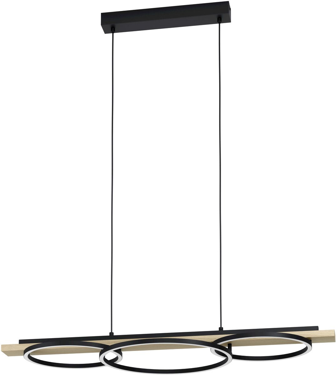 Suspension Eglo boyal - LED - 40cm - bois - marron noir