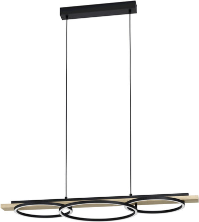 Suspension Eglo boyal - LED - 40cm - bois - marron noir