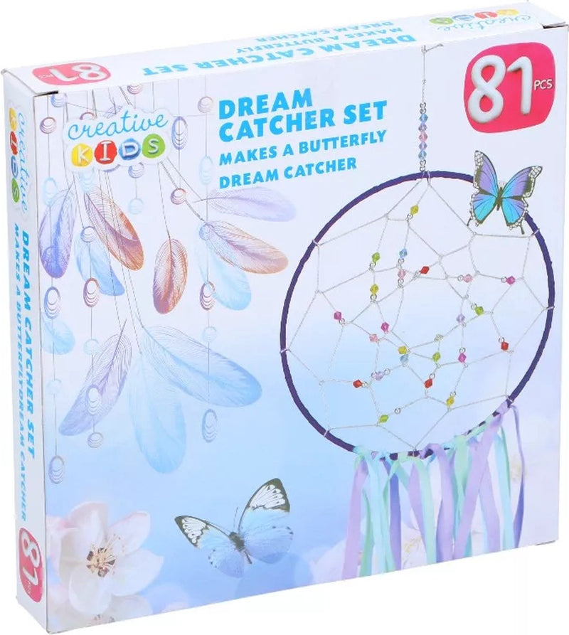 Ensemble d'artisanat créatif attrape-rêves pour enfants 81 pièces - ensemble de bricolage attrape-rêves avec perles, plumes et ruban - paquet d'artisanat pour enfants