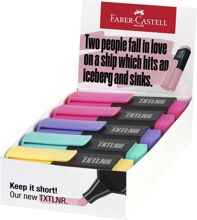 Faber-castell marqueur de texte txtlnr - mini - 10 pièces - couleurs pastel assorties - surligneur - fc-154212