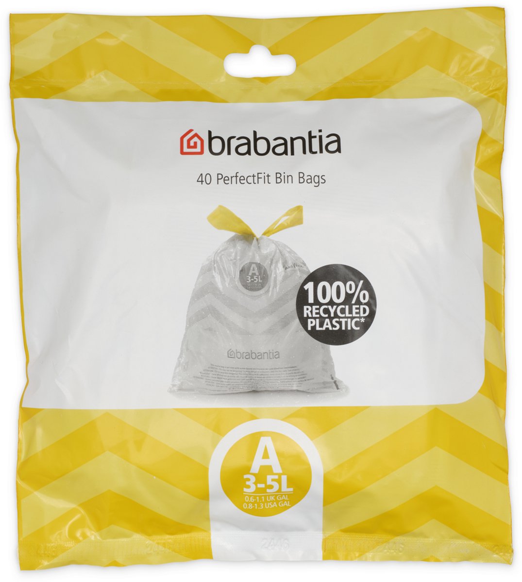 Sacs poubelle Brabantia perfectfit - 3 l - code a - 40 pièces