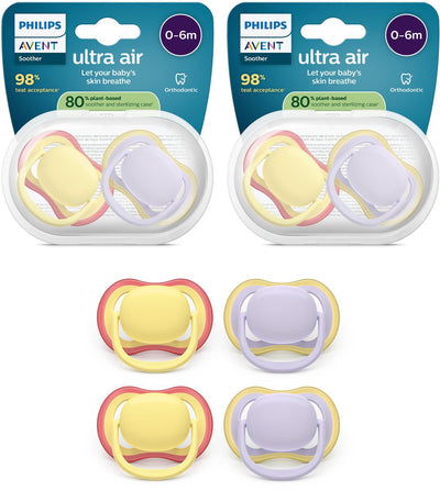 Philips avent ultra air – sucette respirante et légère (0-6 mois) – 4 pièces - scf087 20