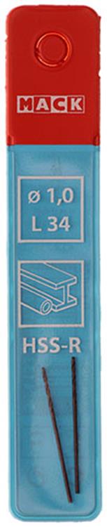 Mack 1018175 - foret universel hss r ø 1,0 x 34 mm 2 pcs | 5 pièces