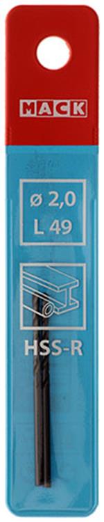 Mack 1018177 - foret universel hss r ø 2,0 x 49 mm 2 pcs | 5 pièces