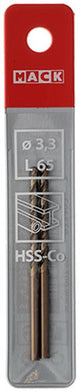 Mack 1018197 - foret à métaux hss co5% din 338 ø 3,3 x 65 mm 2 pcs | 5 pièces