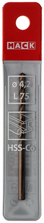 Mack 1018198 - foret à métaux hss co5% din 338 ø 4,2 x 75 mm | 5 pièces