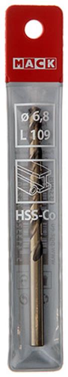 Mack 1018200 - foret à métaux hss co5% din 338 ø 6,8 x 109 mm | 5 pièces