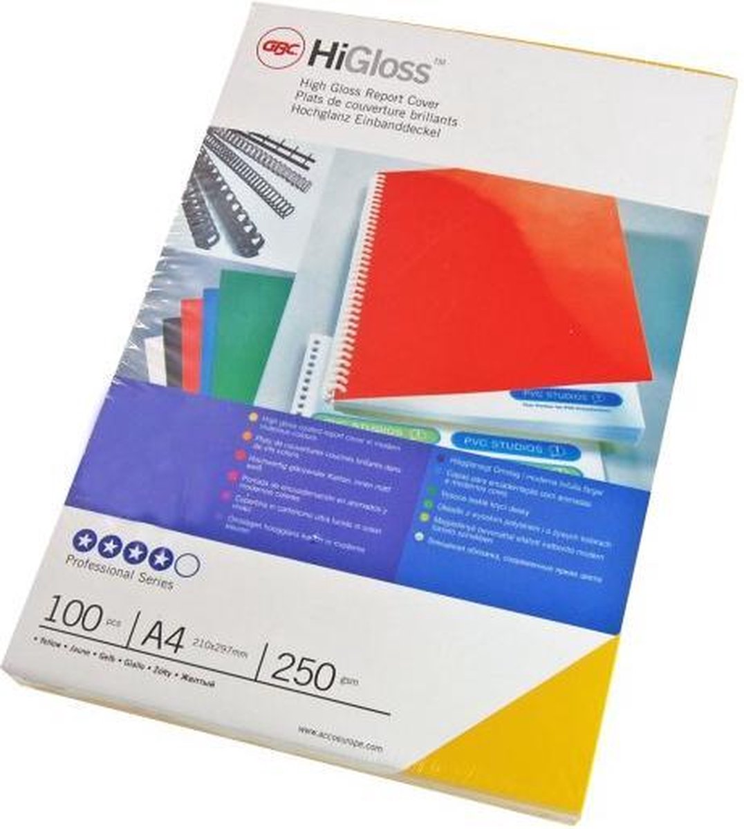 Couverture Gbc a4 brillant 250 gr. blanc brillant (100)