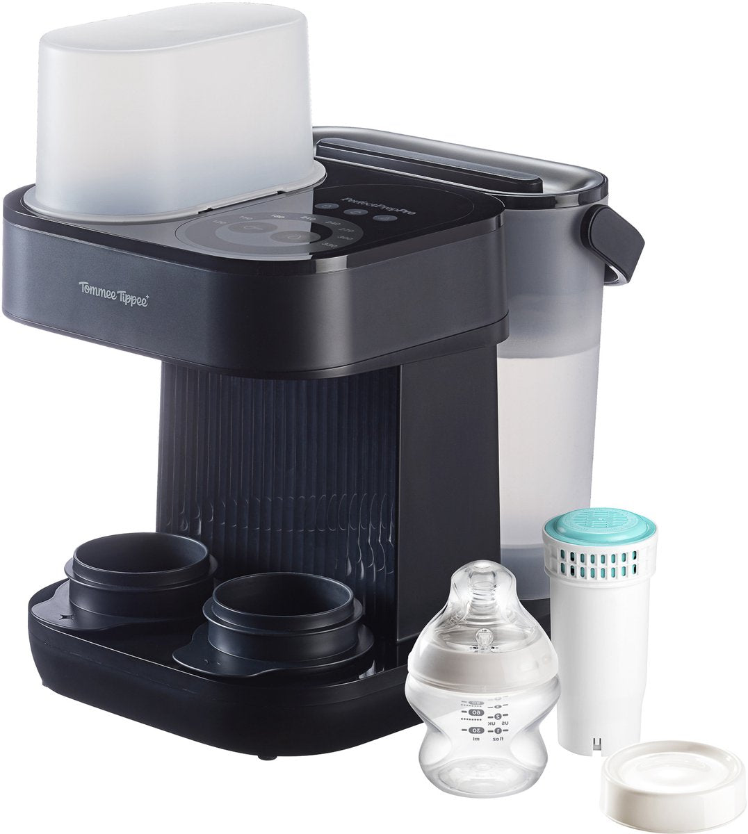 Appareil Tommee Tippee Perfect Prep® Pro - Machine à biberons avec distributeur de poudre - Filtre à eau antibactérien - Support d'application personnalisé