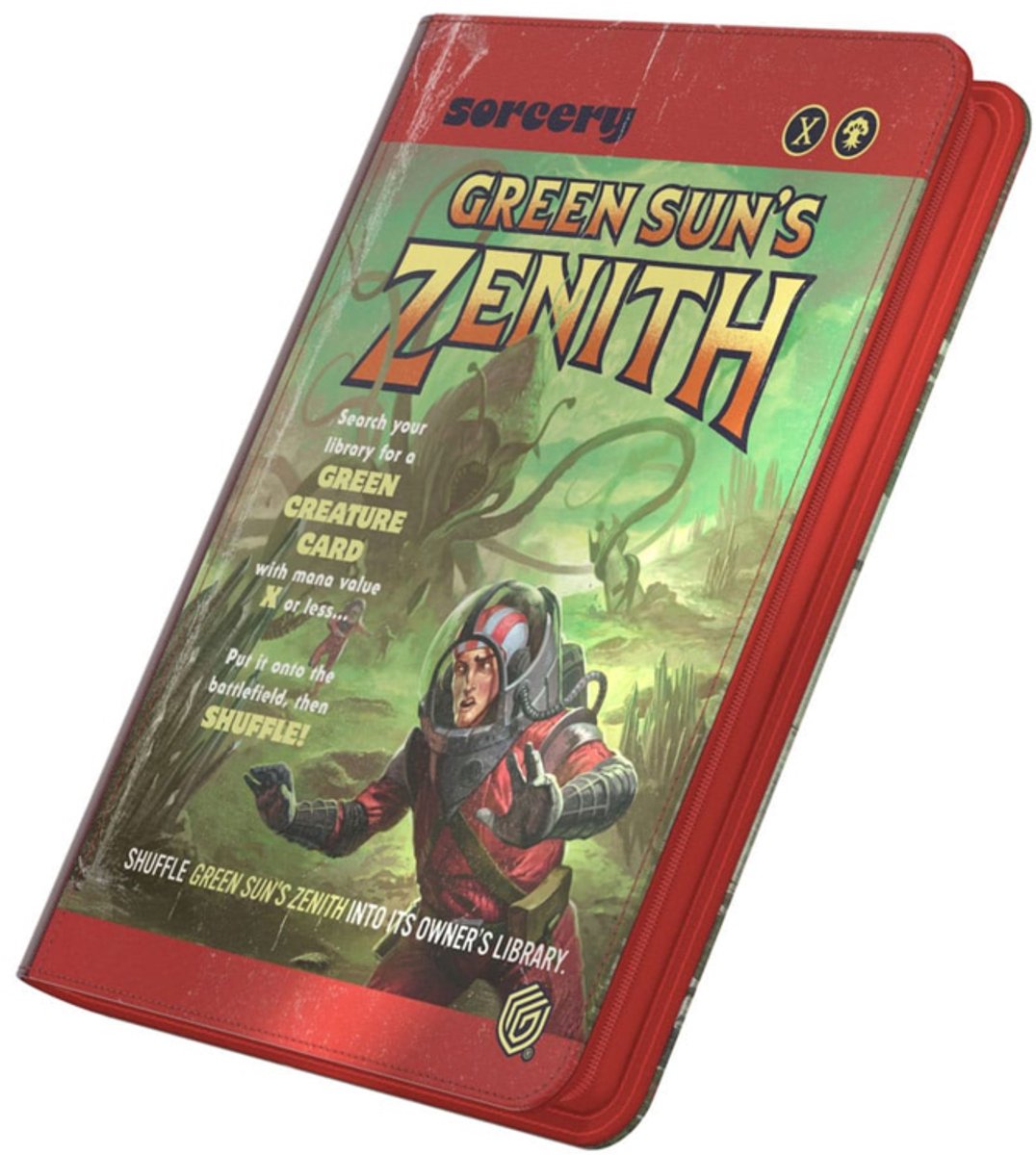 Ultimate Guard Zipfolio 360 Xenoskin Magic : le bord rassembleur de l'éternité - Feuilles de reliure à cartes zénith du soleil vert