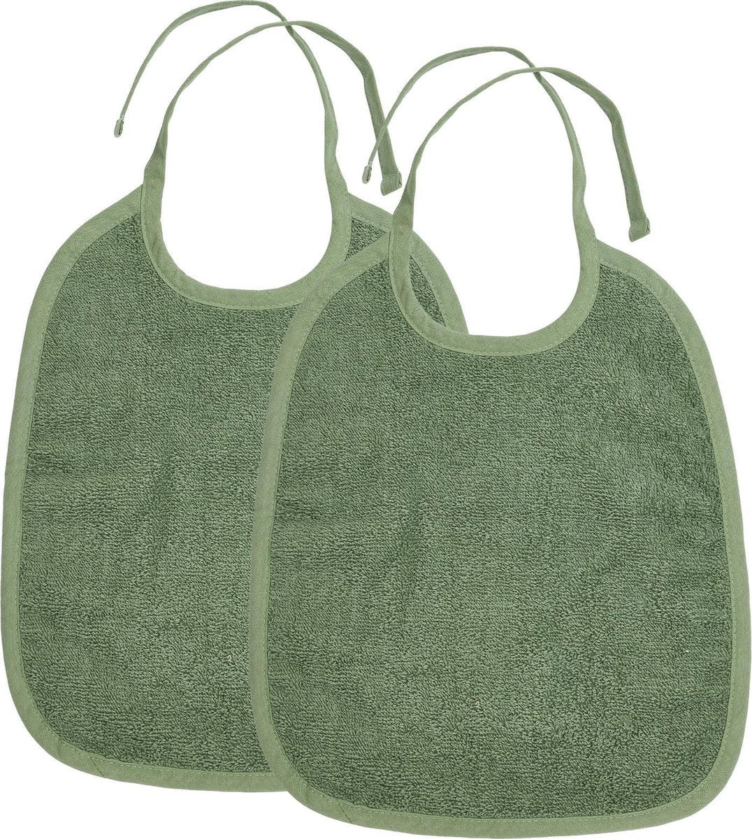 Bavoir Meyco baby uni - paquet de 2 - tissu éponge - vert forêt