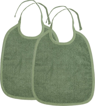 Bavoir Meyco baby uni - paquet de 2 - tissu éponge - vert forêt