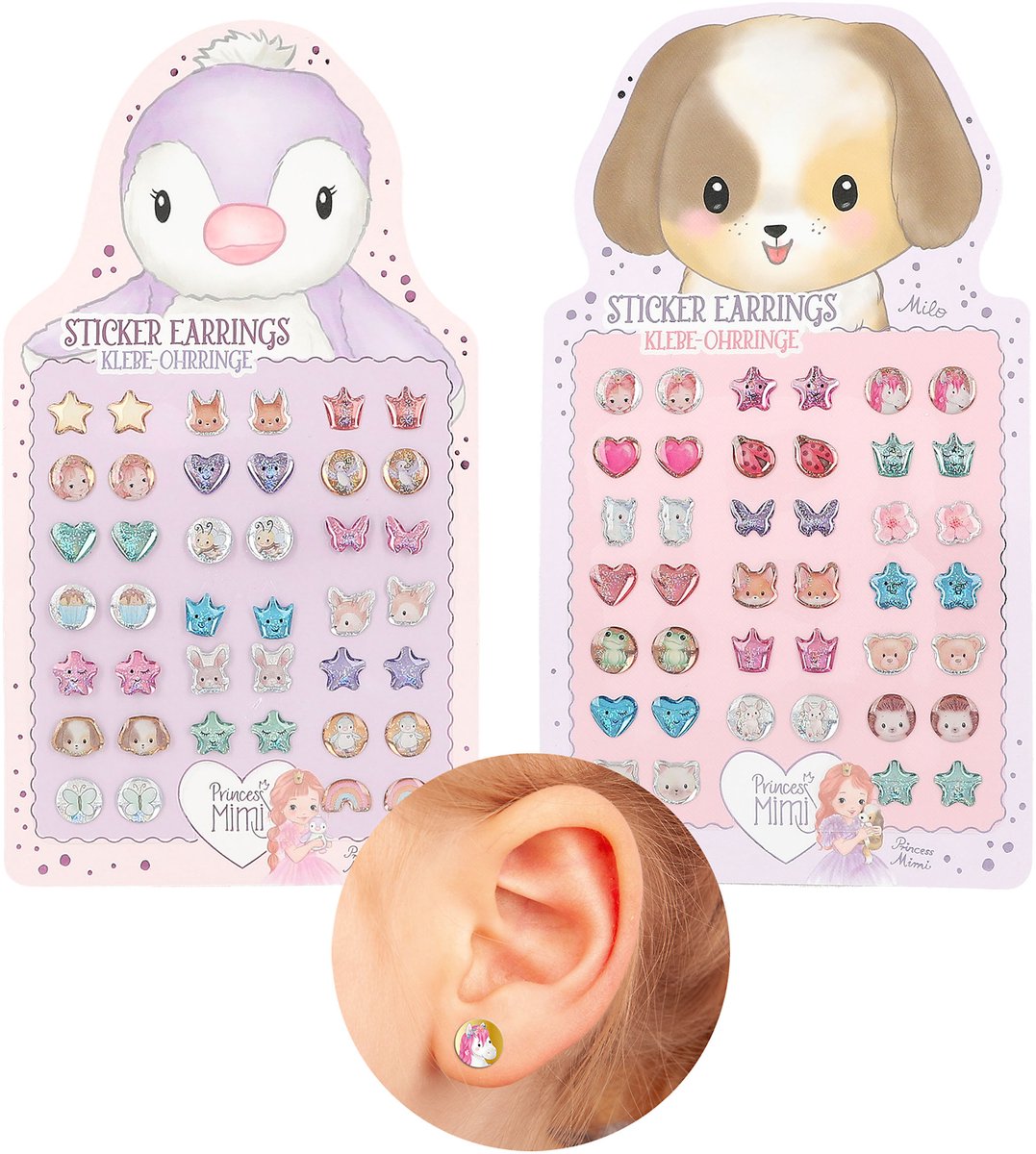 Depesche - boucles d'oreilles adhésives princesse mimi