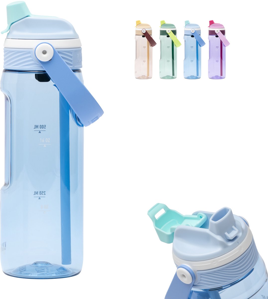 Gourde Kambukka Dupla 750 ml - Gourde 2 en 1 - 100 % étanche - Nuage de ciel