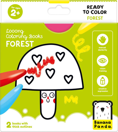 Panda banane - livre de coloriage prêt à dessiner la forêt