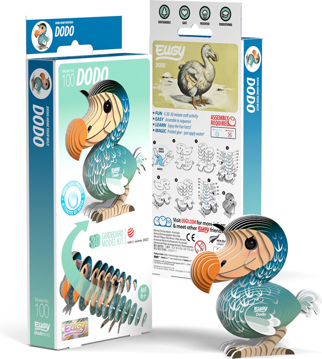 Puzzle 3D Eugy - dodo - oiseaux - durable - collectionnez-les tous - 6 ans