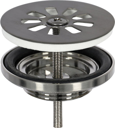 Bouchon de vidange Differnz gun metal - bouchon de vidange pour lavabo - ø 64 mm - vis 6m