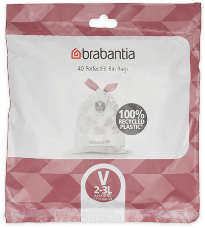 Sacs poubelle Brabantia perfectfit - 2 3 l - code v - 40 pièces