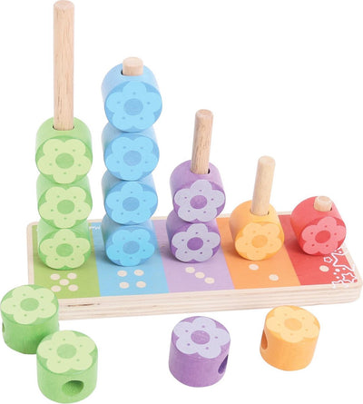 Bigjigs Fleurs de jeu d'empilement en bois, 16dlg.