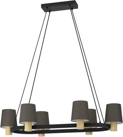 Lampe à suspension Eglo Edale - e27 - 108 cm - noir|marron|cappuccino