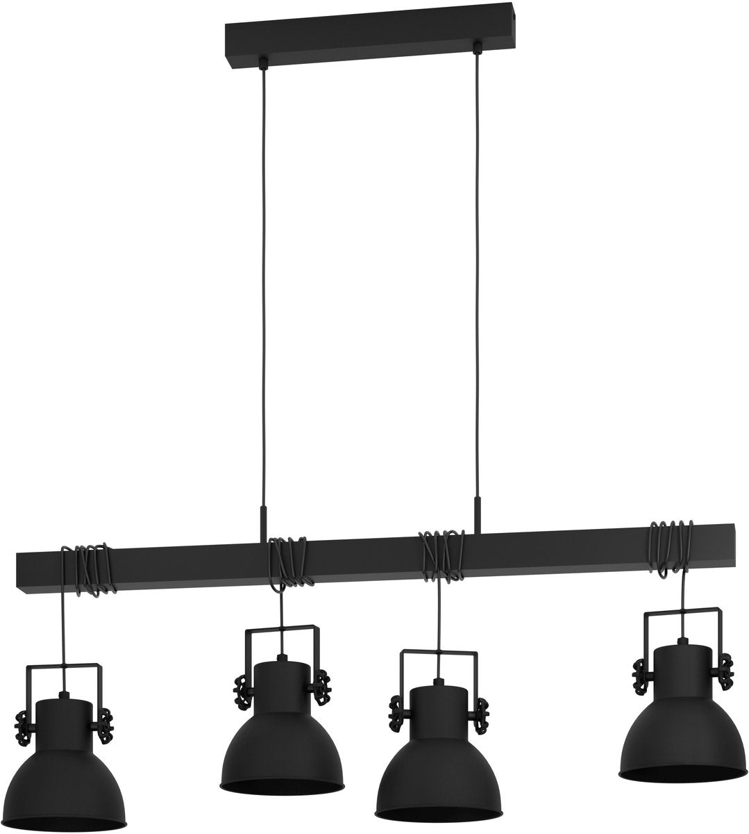 Lampe à suspension Eglo shirebrook - e27 - 100 cm - noire