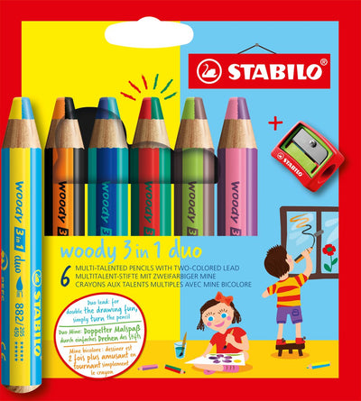 Duo Stabilo Woody 3in1 avec un crayon Sharper, 7dlg.