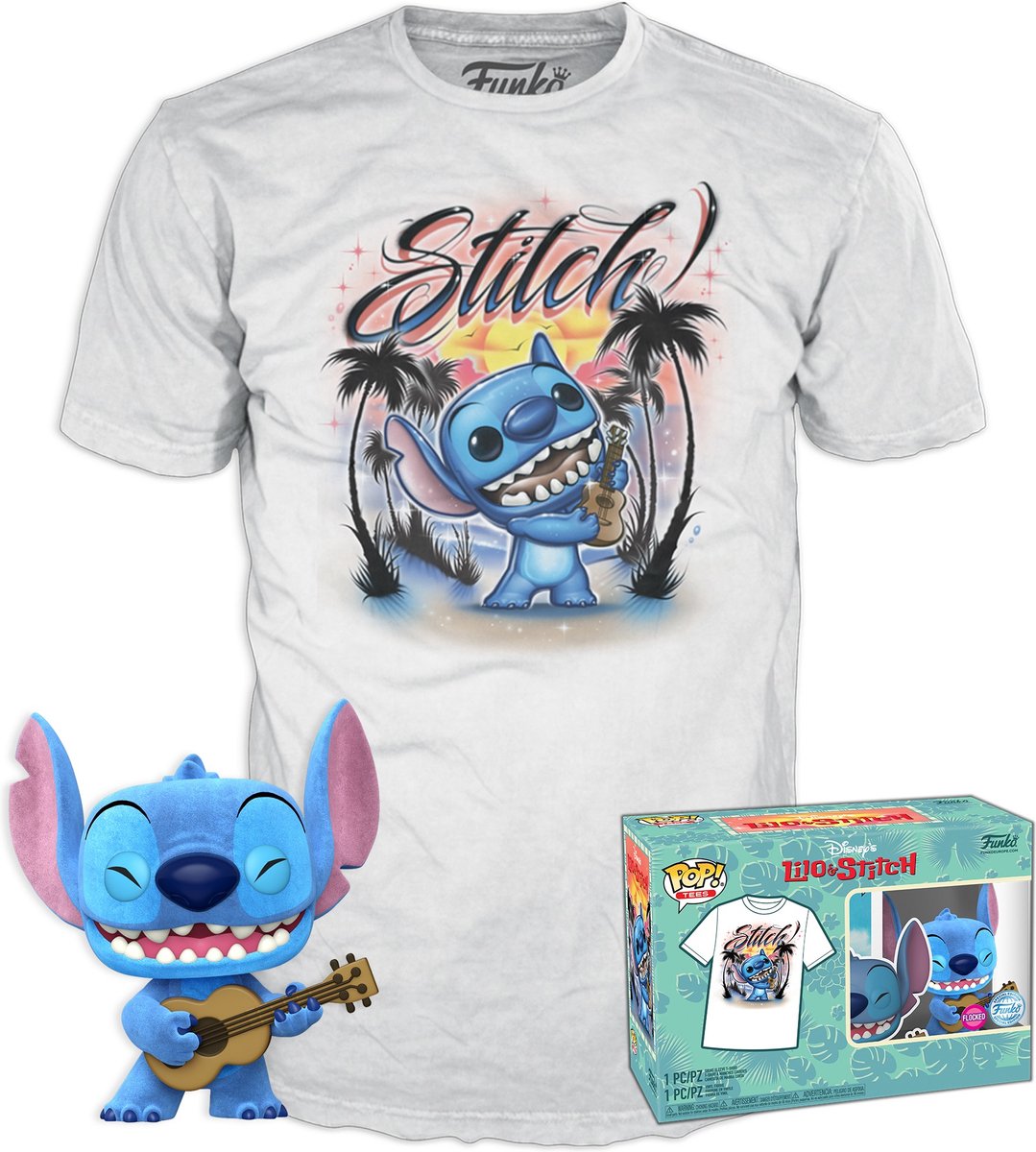 T-shirt Funko pop ! Disney - édition floquée exclusive Stitch - taille l