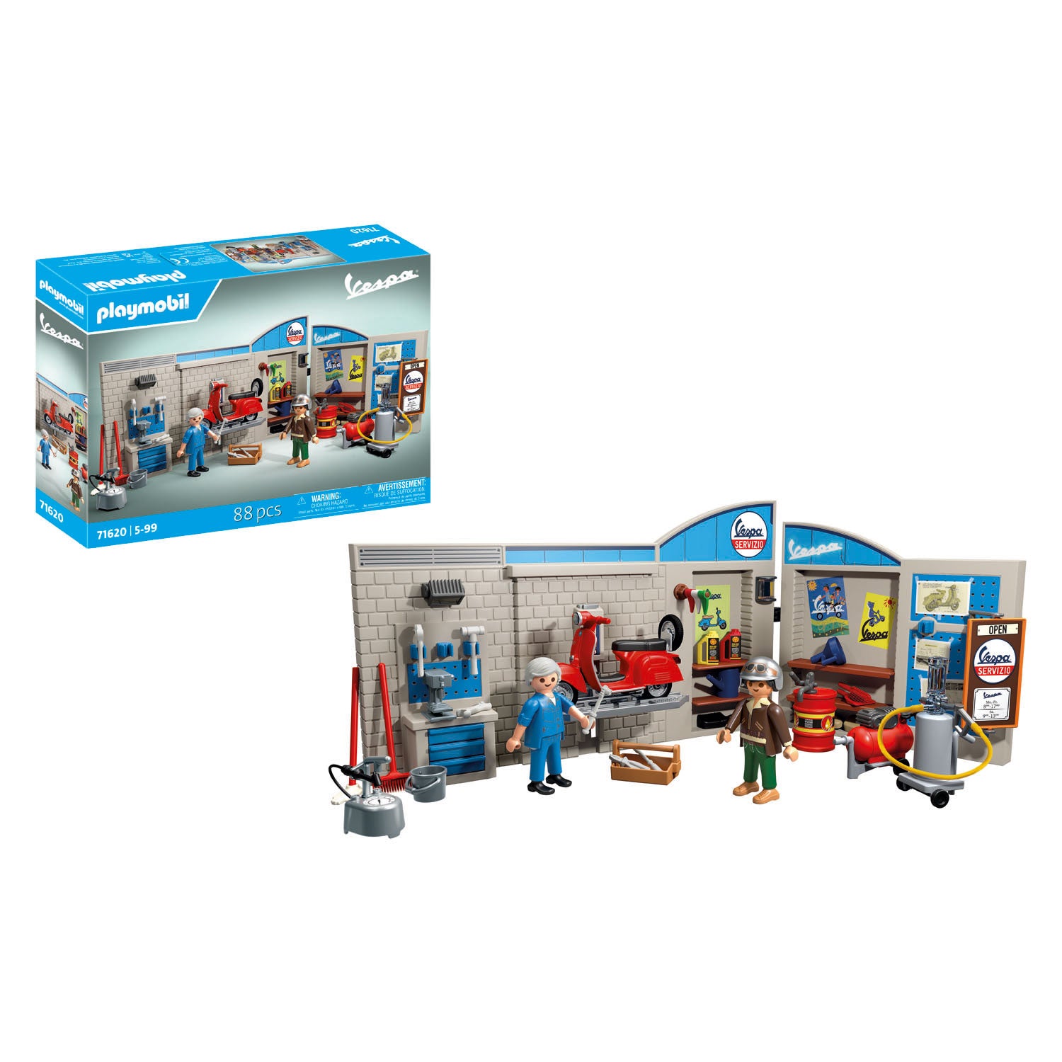 Atelier Playmobil 60s avec Vespa