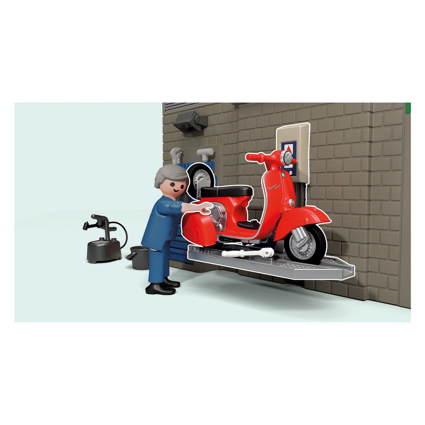 Atelier Playmobil 60s avec Vespa