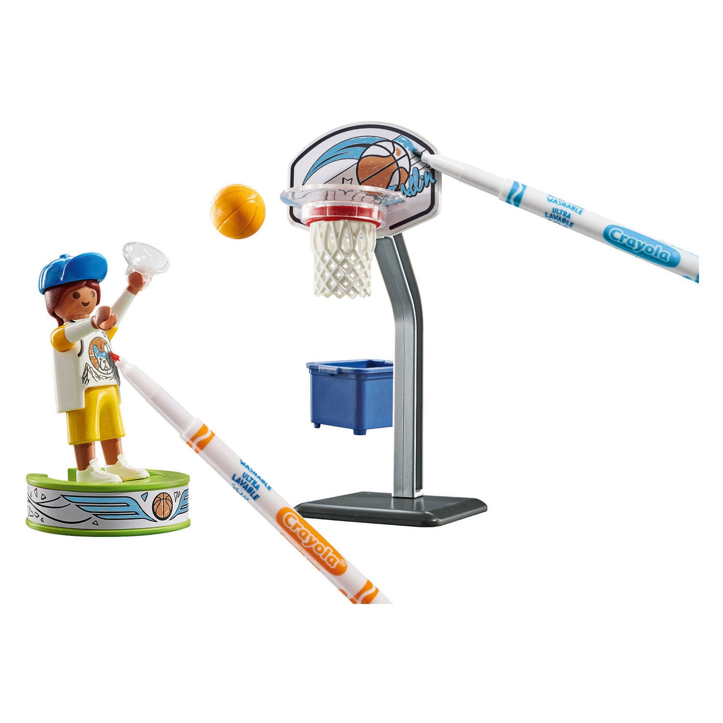 Playmobil patineur de couleur avec ballon de basket - 71516