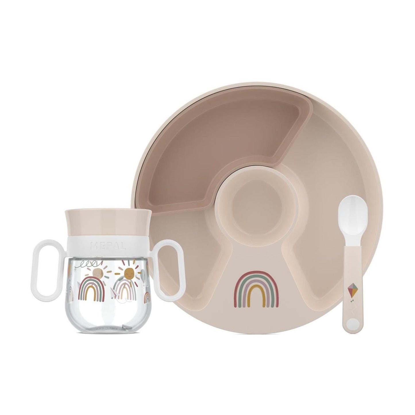Vaisselle bébé arc-en-ciel soleil Mepal