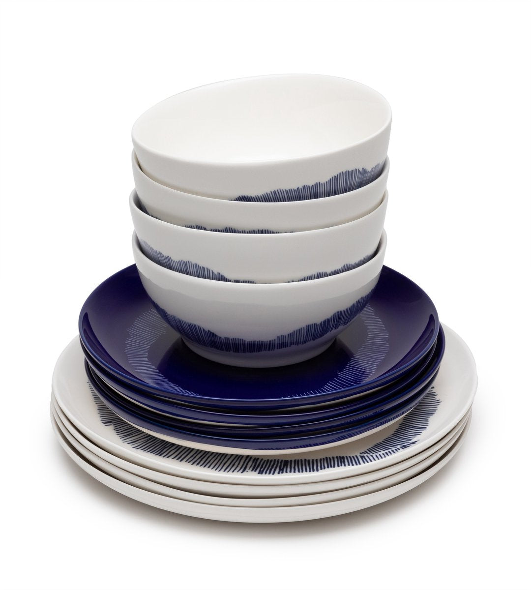Serax - fête ottolenghi - service de table - blanc bleu - 12 pièces