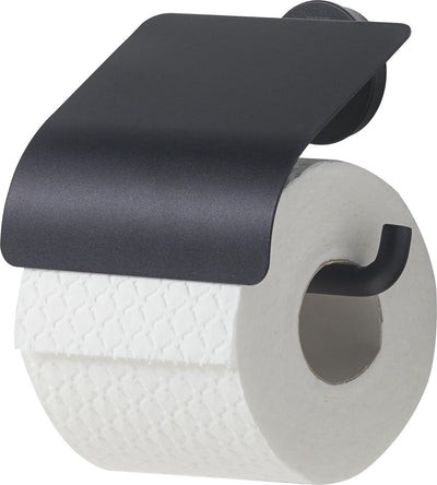 Tiger urban - porte-rouleau de papier toilette avec rabat - porte-rouleau de papier toilette avec rabat - sans perçage - perçage ou collage - noir