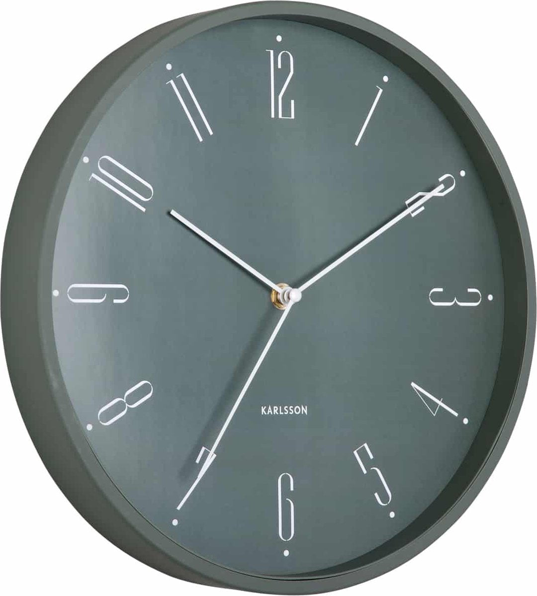 Karlsson horloge murale chiffres royaux - vert - ø30cm - horloge murale scandinave