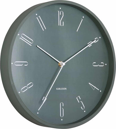 Karlsson horloge murale chiffres royaux - vert - ø30cm - horloge murale scandinave