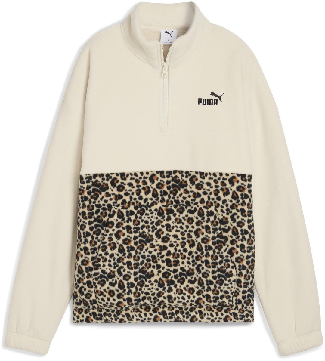 Pull femme Puma ess Graphic Animal Relaxed Half-Zip Crew - Alpine Snow