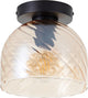 Brilliant casto - plafonnier - e27 max 1x25w - verre - ambre - noir