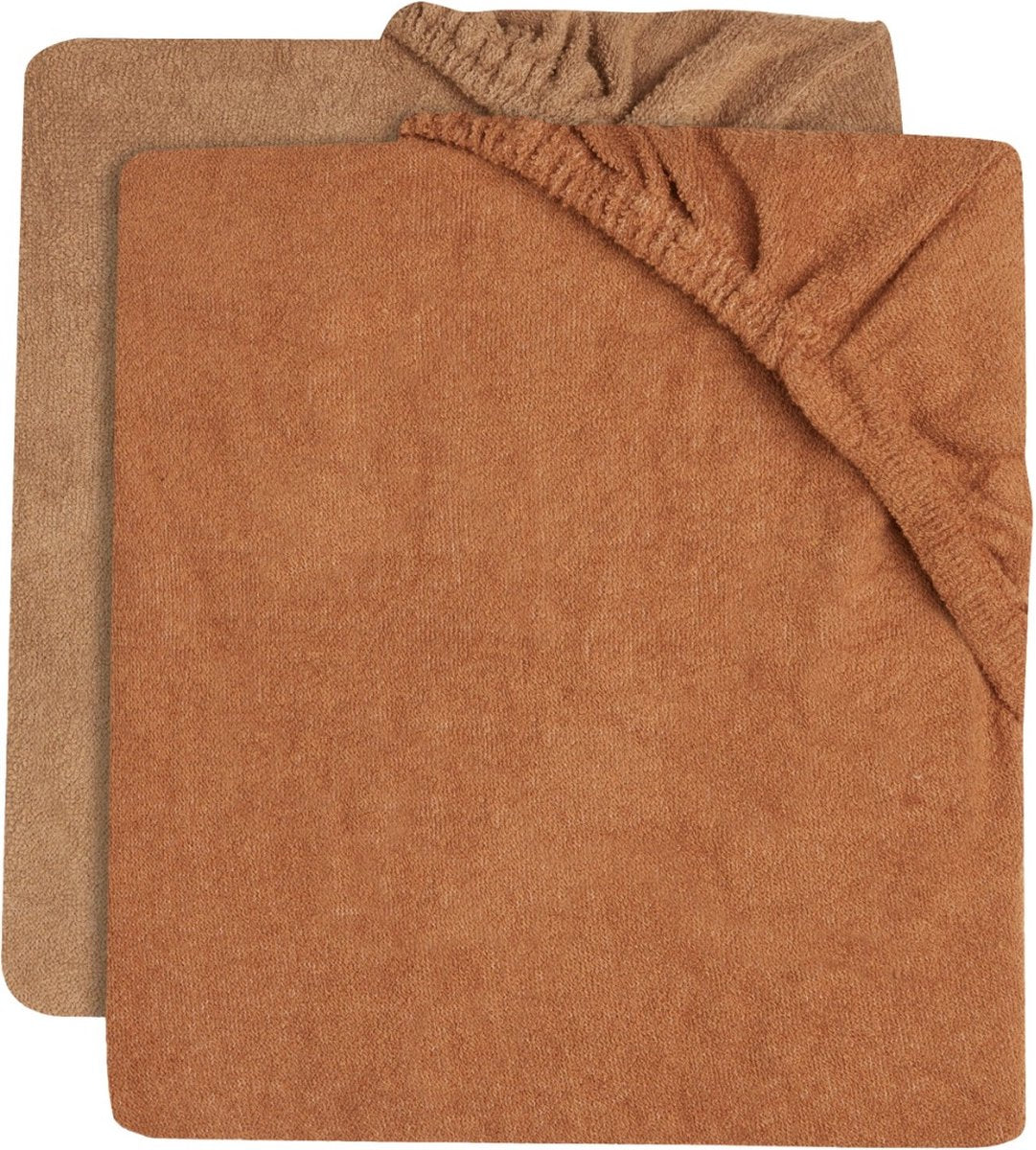 Jollein - housse matelas à langer éponge 50x70cm - matelas à langer souple - biscuit caramel - 2 pièces