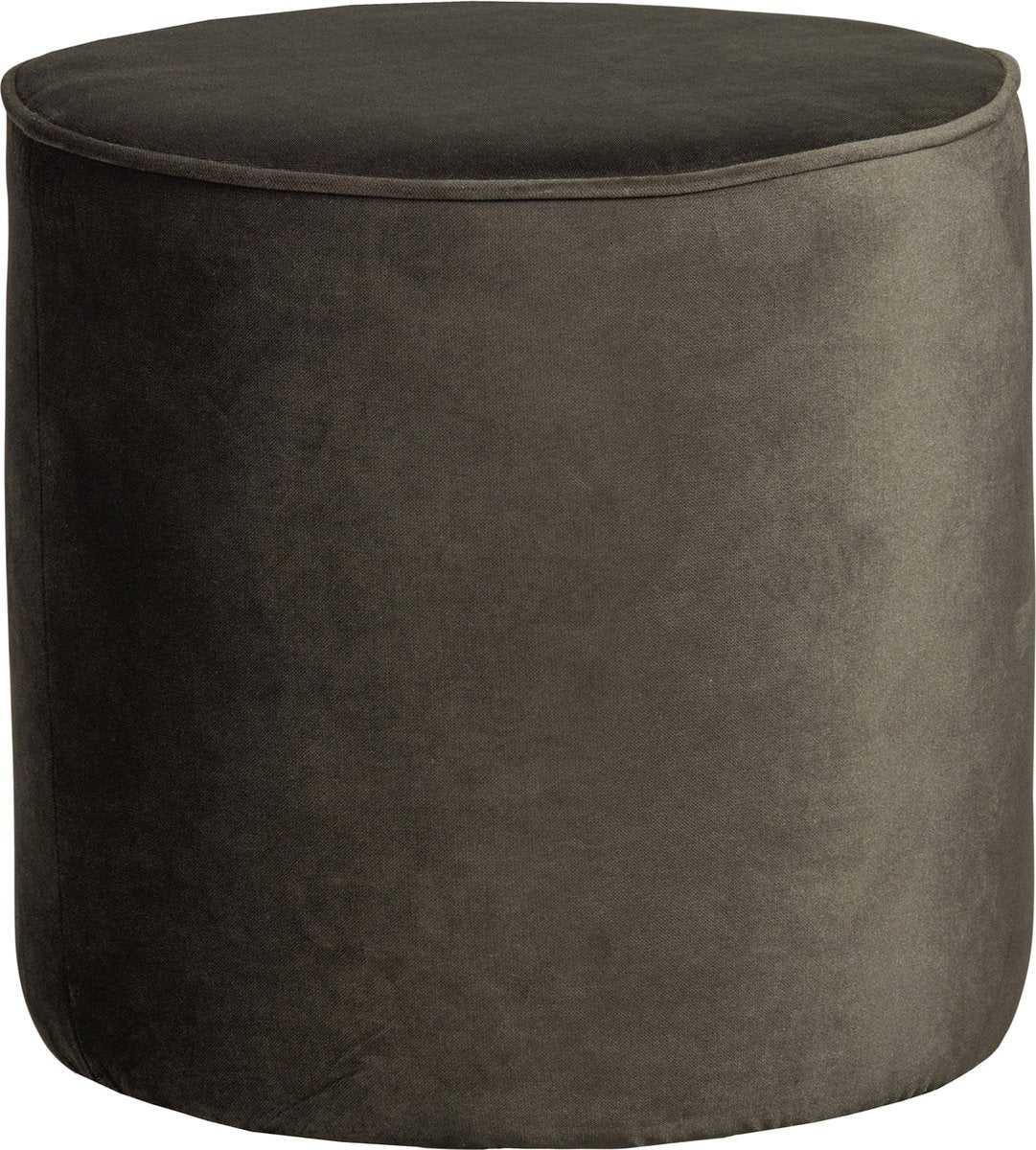 Woood pouf sara haut - velours - vert chaud - 46x46x46