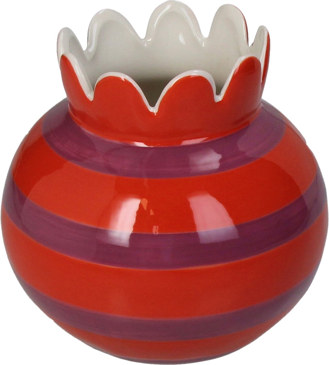 Vase collection HD rayures faïence 15x15x14,3cm