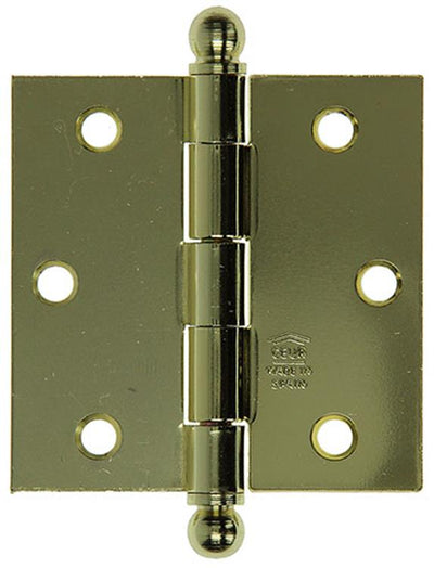 Yale 1019144 - 3 charnières à bouton sphérique laitonné 76x76mm | 2 pièces