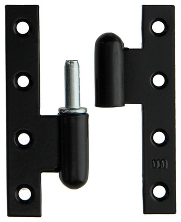 Yale 1019156 - 3 charnières lourdes plâtrées noires, gauche 110x70mm | 2 pièces