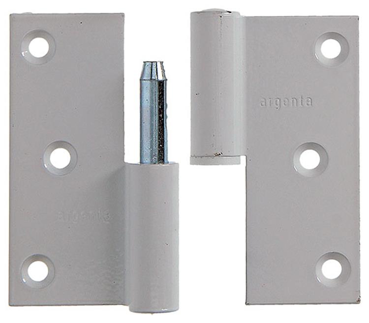 Yale 1019159 - 3 charnières aluminium blanc angle droit gauche 80x80mm | 2 pièces