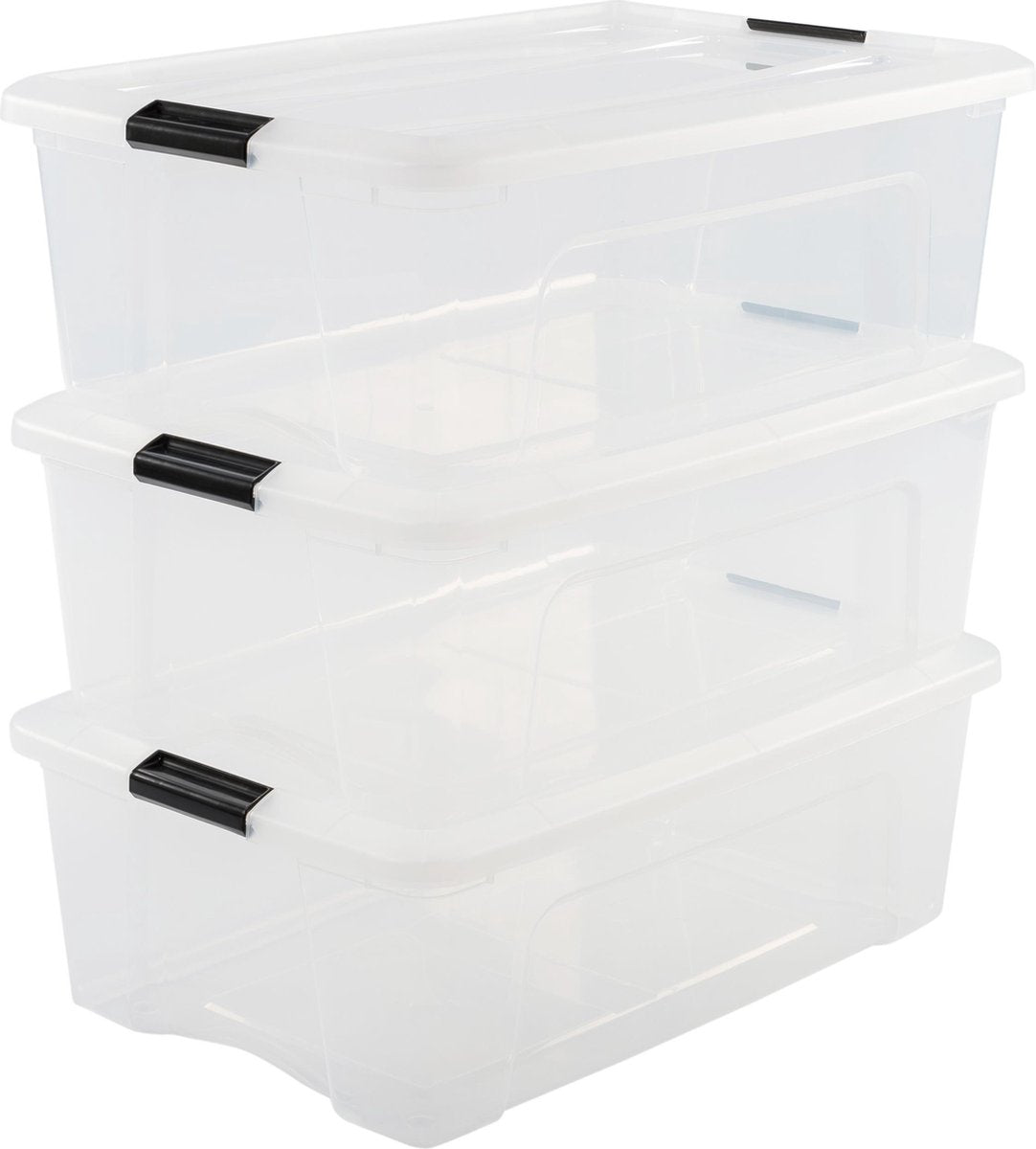 Boîte de rangement Iris topbox - 30l - plastique - transparent - lot de 3