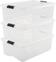 Boîte de rangement Iris topbox - 30l - plastique - transparent - lot de 3