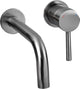 Robinet mural Differnz gun metal - robinet de lavabo à encastrer - mitigeur froid et chaud - levier à droite
