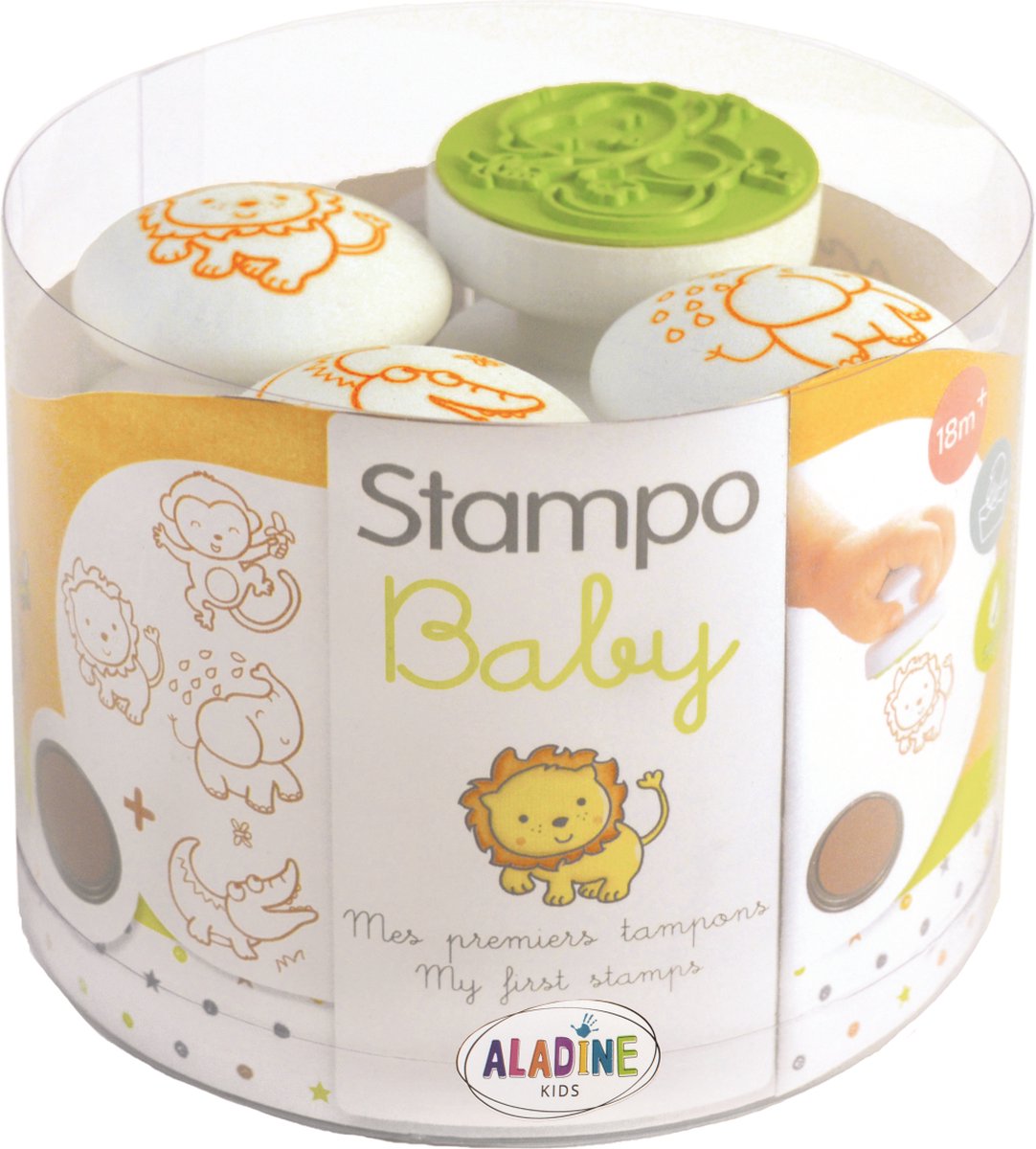 Aladine stampo tampon bébé set animaux de la jungle 4 pièces